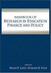 Front cover of Handbook of Research in Education Finance and Policy by Ladd: Fiske