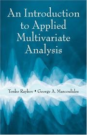 Cover of Introduction to applied multivariate analysis by Tenko Raykov