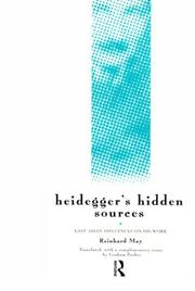 Cover of Heidegger's hidden sources by Reinhard May