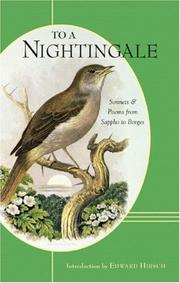 Cover of To a Nightingale by Edward Hirsch