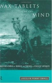 Front cover of Wax tablets of the mind by Jocelyn Penny Small