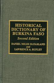Front cover of Historical dictionary of Burkina Faso by Daniel Miles McFarland