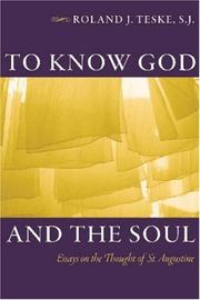 Front cover of To know God and the soul by Roland J. Teske
