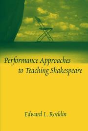Front cover of Performance approaches to teaching Shakespeare by Edward L. Rocklin