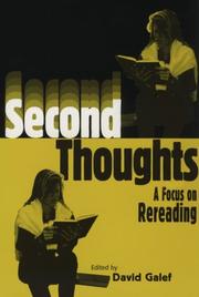 Cover of Second Thoughts by David Galef