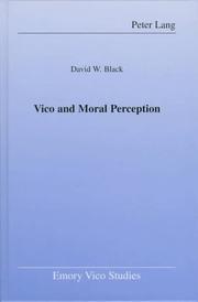 Front cover of Vico and moral perception by David W. Black