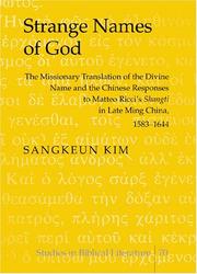 Front cover of Strange Names of God by Sangkeun Kim