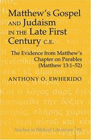 Front cover of Matthew's Gospel and Judaism in the late first century C.E by Anthony O. Ewherido