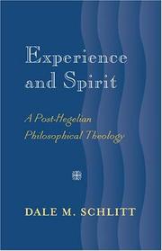 Cover of Experience and spirit by Dale M. Schlitt