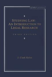 Cover of Studying law by J. Clark Kelso