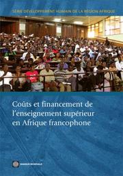 Front cover of Coûts et financement de l'enseignement supérieur en Afrique francophone by Mathieu Brossard