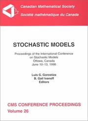 Front cover of Stochastic models by International Conference on Stochastic Models in Honour of Professor Donald A. Dawson (1998 Ottawa, Ont.)