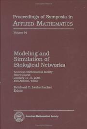 Front cover of Modeling and Simulation of Biological Networks (Proceedings of Symposia in Applied Mathematics) (Proceedings of Symposia in Applied Mathematics) by Reinhard C. Laubenbacher