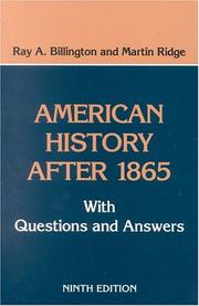 Front cover of American history after 1865 by Ray Allen Billington