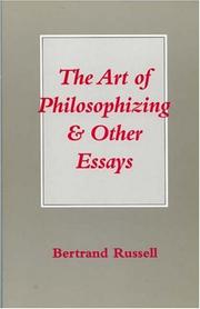Front cover of The art of philosophizing and other essays by Bertrand Russell