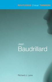 Cover of Jean Baudrillard by Lane, Richard J.
