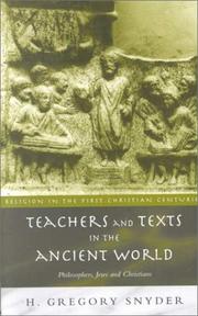 Front cover of Teachers and Texts in the Ancient World by H. Greg Snyder