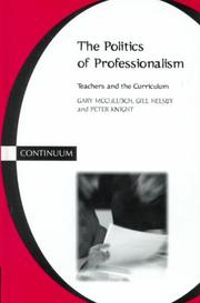 Front cover of Politics of Professionalism by Gary McCulloch