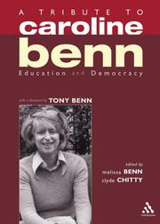 Front cover of A tribute to Caroline Benn by Melissa Benn