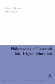 Front cover of Philosophies of research into higher education by Brian J. Brown