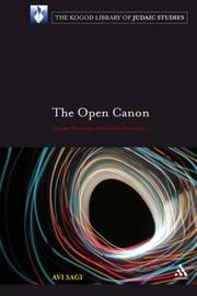 Cover of Open Canon by Avi Sagi