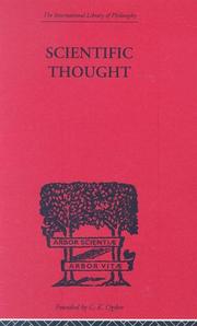 Front cover of SCIENTIFIC THOUGHT (International Library of Philosophy) by C.D. Broad
