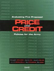 Front cover of Evaluating Five Proposed Price and Credit Policies for the Army by Brauner/Pint/Relles/Bondanella/Steinberg/Eden