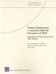 Front cover of Student Displacement in Louisiana After the Hurricanes of 2005 by John F. Pane