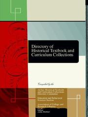 Front cover of Directory of Historical Textbook And Curriculum Collections by Judy Walker