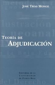 Front cover of Teoría de adjudicación by Jose Trias Monge