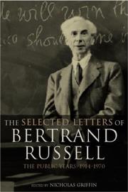 Front cover of The Selected Letters of Bertrand Russell by N. Griffin