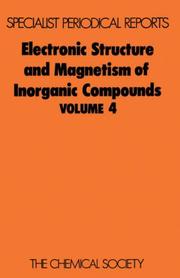 Front cover of Electronic Structure and Magnetism of Inorganic Compounds by P Day