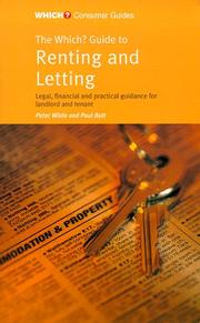 Front cover of The "Which?" Guide to Renting and Letting ("Which?" Consumer Guides) by Peter Wilde