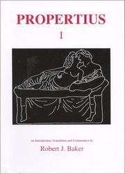 Cover of Propertius I (Propertius) by Robert J. Baker