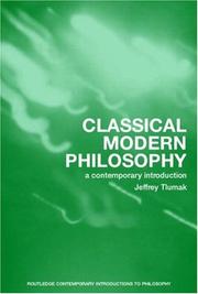 Cover of Classical Modern Philosophy by Jeffrey Tlumak
