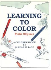Front cover of Learning to Color With Rhymes by Burdys D. Page