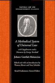 Front cover of A methodical system of universal law by Johann Gottlieb Heineccius