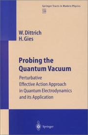 Cover of Probing the Quantum Vacuum by Walter Dittrich