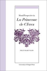 Front cover of Moral Perspective in LA Princesse De Cleves by Helen Karen Kaps