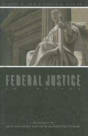 Front cover of Federal justice in Indiana by George W. Geib