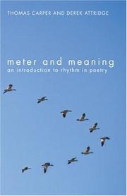 Cover of Meter and meaning by Thomas Carper