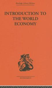 Front cover of Introduction to the World Economy by A J Brown