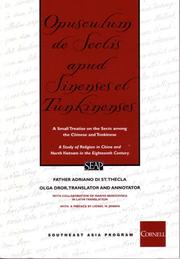 Front cover of Opusculum de Sectis Apud Sinenses et Tunkinenses / A Study of Religion in China and North Vietnam in the Eighteenth Century by Adriano Di St. Thecla