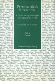 Cover of Psychoanalysis International, V.1 by Peter Kutter