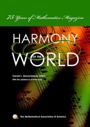 Front cover of The Harmony of the World by Gerald L. Alexanderson