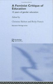 Front cover of A feminist critique of education by Christine Skelton