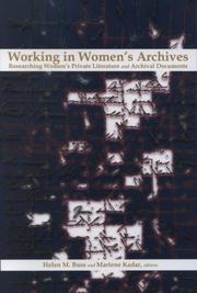 Front cover of Working in women's archives by Helen M. Buss
