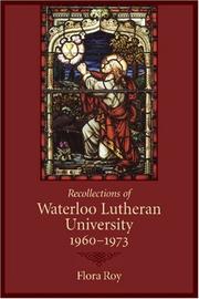 Front cover of Recollections of Waterloo Lutheran University 1960-1973 by Flora Roy
