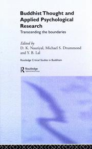 Front cover of Buddhist thought and applied psychological research by Michael S. Drummond