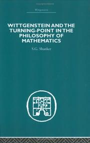Front cover of Wittgenstein and the Turning Point in the Philosophy of Mathematics by S.G. Shanker